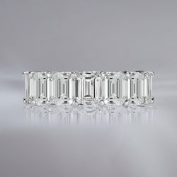 Emerald Cut Eternity Engagement Band