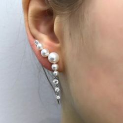 Pearl Climbers Drop Earrings