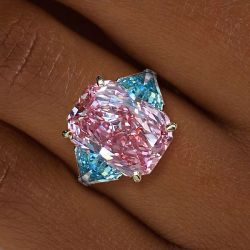 Fancy Vivid Pink & Blue Engagement Ring