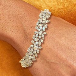 Multi Cut White Sapphire Tennis Bracelet For Women