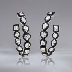 Unique Pear & Round & Marquise & Heart & Asscher Cut White Sapphire Hoop Earrings For Women