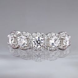 Classic Halo Round Cut White Sapphire Wedding Ring For Women