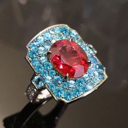 Vintage Oval Cut Ruby Sapphire Engagement Ring For Women