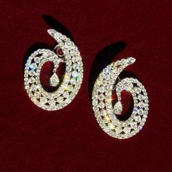 Fashion Round & Pear White Sapphire Cut Drop Earrings For Women