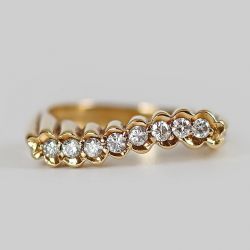 Curvy Vintage Round Cut White Sapphire Stirrup Ring For Women