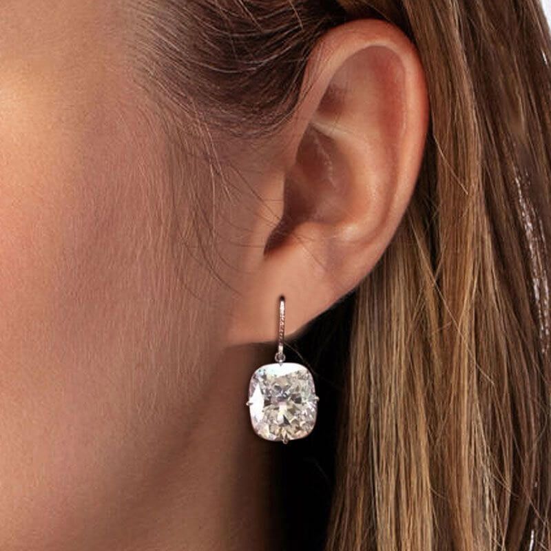 cushion cut crystal earrings