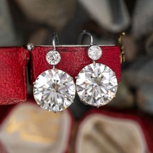 Double Round Cut Drop Earrings