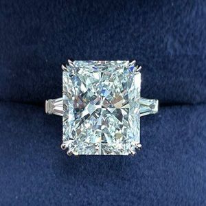 Classic Double Prong Three Stone Radiant Cut Engagement Ring