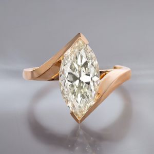 Rose Gold Marquise Cut White Sapphire Engagement Ring