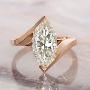 Rose Gold Marquise Cut White Sapphire Engagement Ring