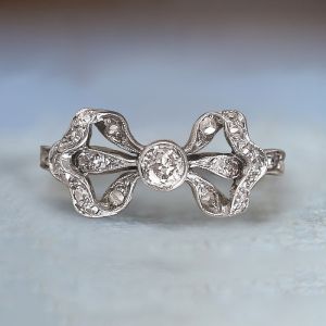 Cute Bow Design White Sapphire Round Cut Engagement Ring For Women