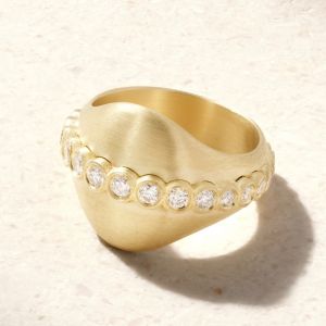 Golden Round Cut White Sapphire Wedding Band For Women